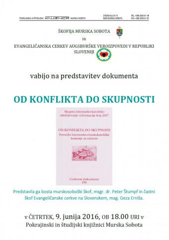 Predstavitev dokumenta Od konflikata do skupnosti