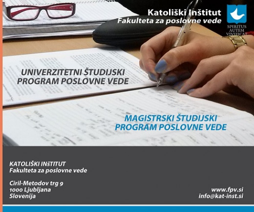 Vpis v univerzitetni in magistrski program poslovnih ved