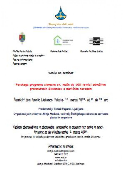 Seminar za organiste in zborovodje 