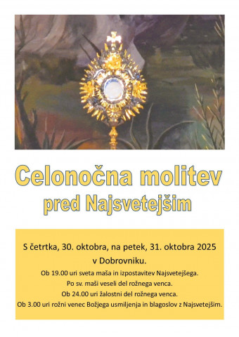 Celonočna molitev pred Najsvetejšim