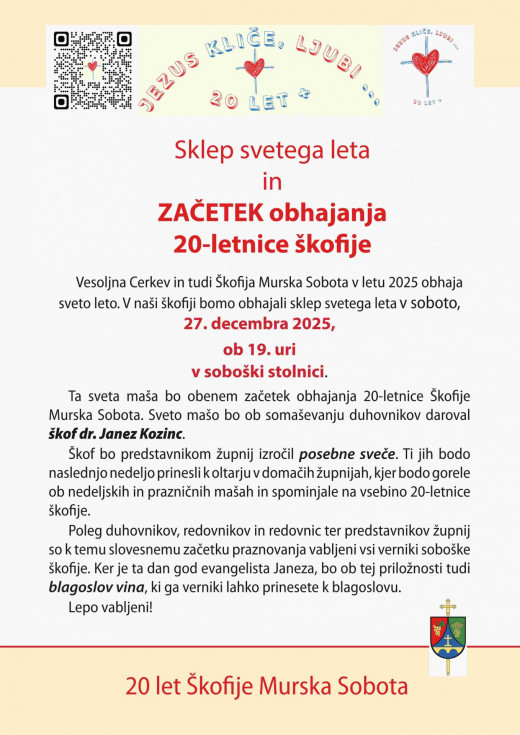 Sklep svetega leta in za začetek obhajanja 20-letnice škofije